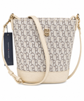 Cartera Tommy Monogram Beige Tote Crossbody