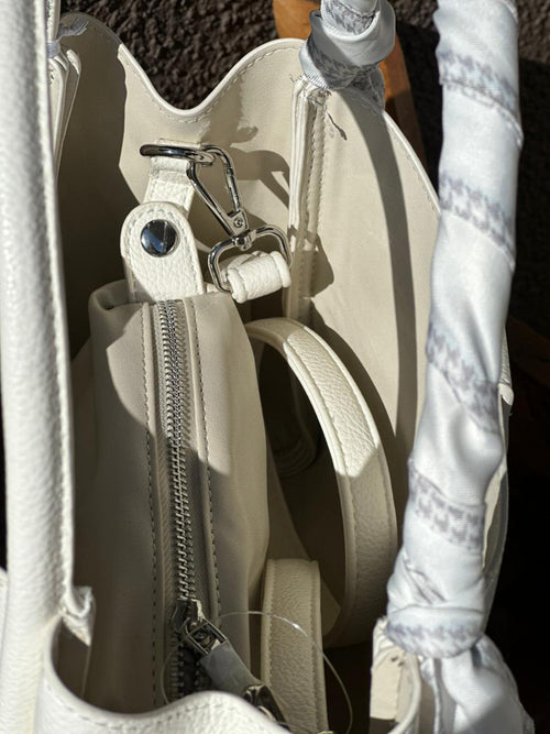 Cartera Blanca Elegante Minimal Chic