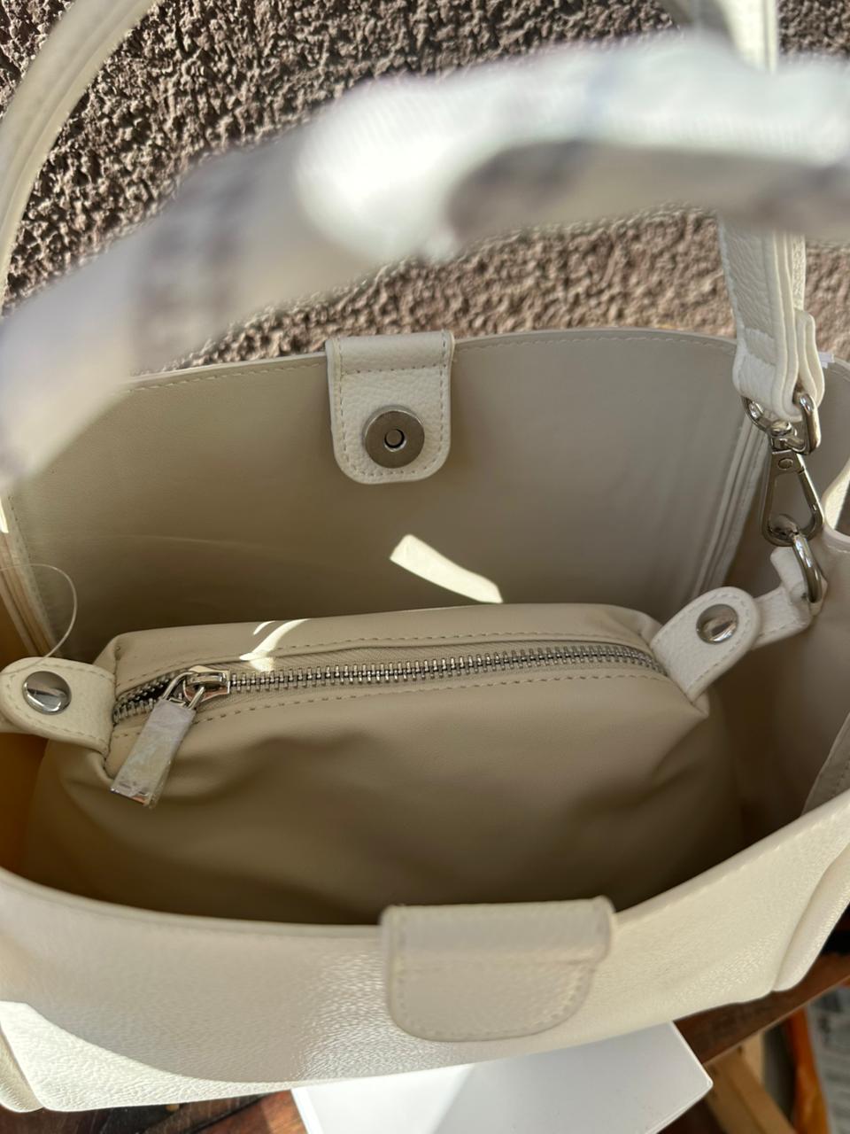 Cartera Blanca Elegante Minimal Chic