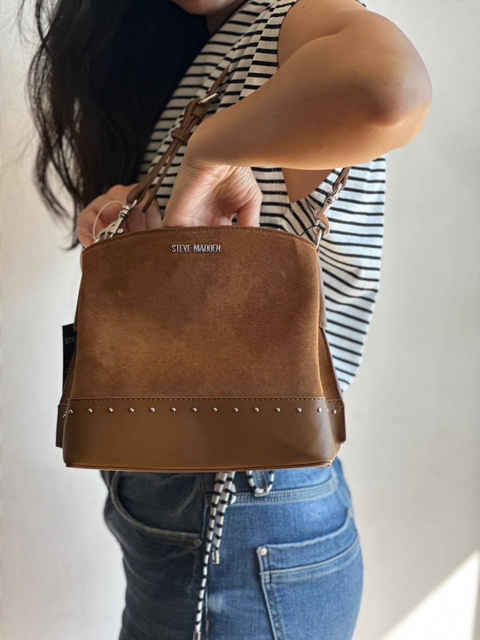 Cartera Steve Madden Suede Café Elegante
