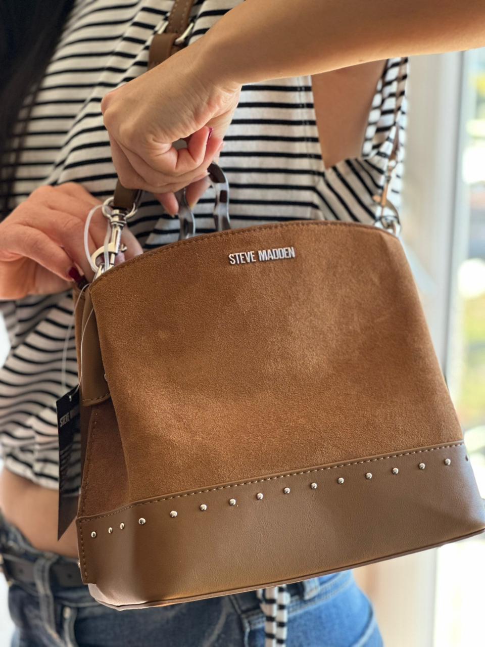 Cartera Steve Madden Suede Café Elegante