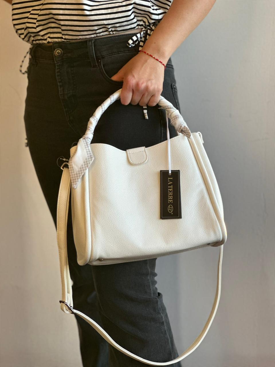 Cartera Blanca Elegante Minimal Chic