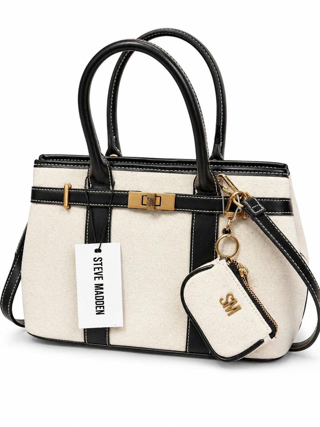 Cartera Steve Madden Black & White Tote