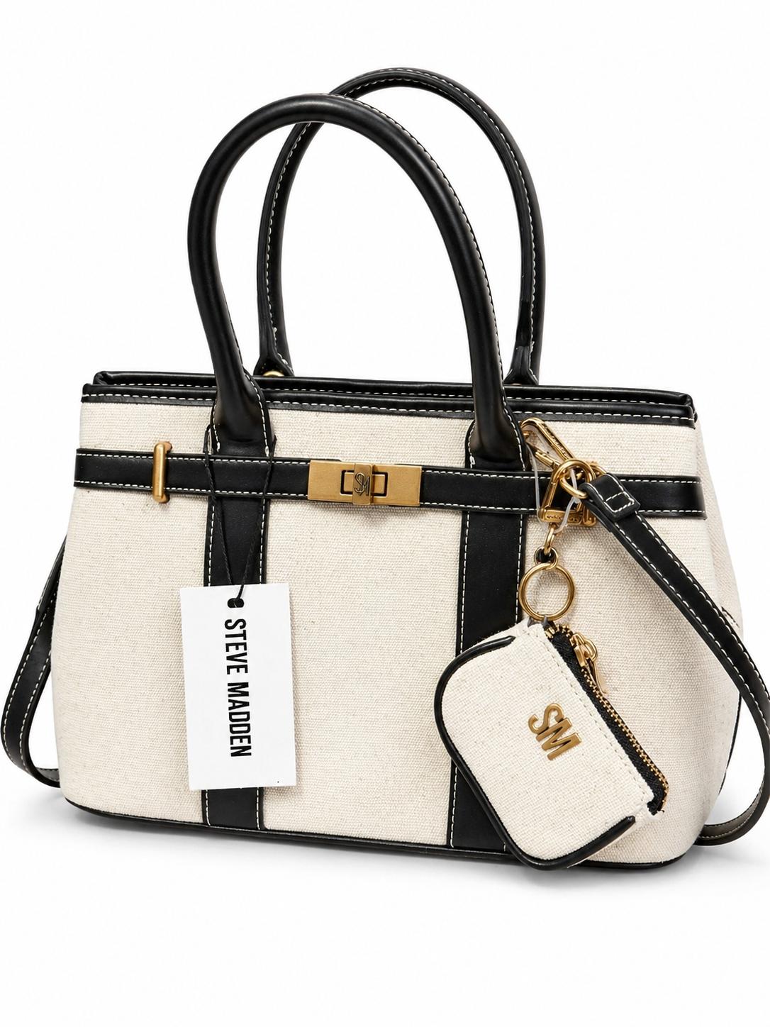Cartera Steve Madden Black & White Tote
