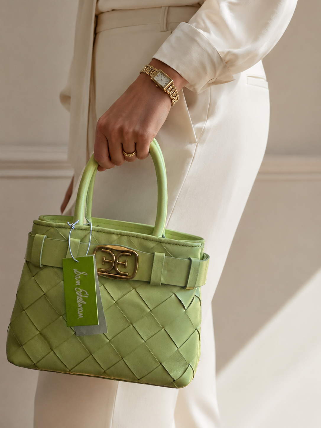 Mini Tote Sam Edelman Cleo 100% Lambskin Hecho a Mano